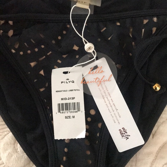 PilyQ Midnight Laser Cut Bikini Bottoms size M - Picture 3 of 8